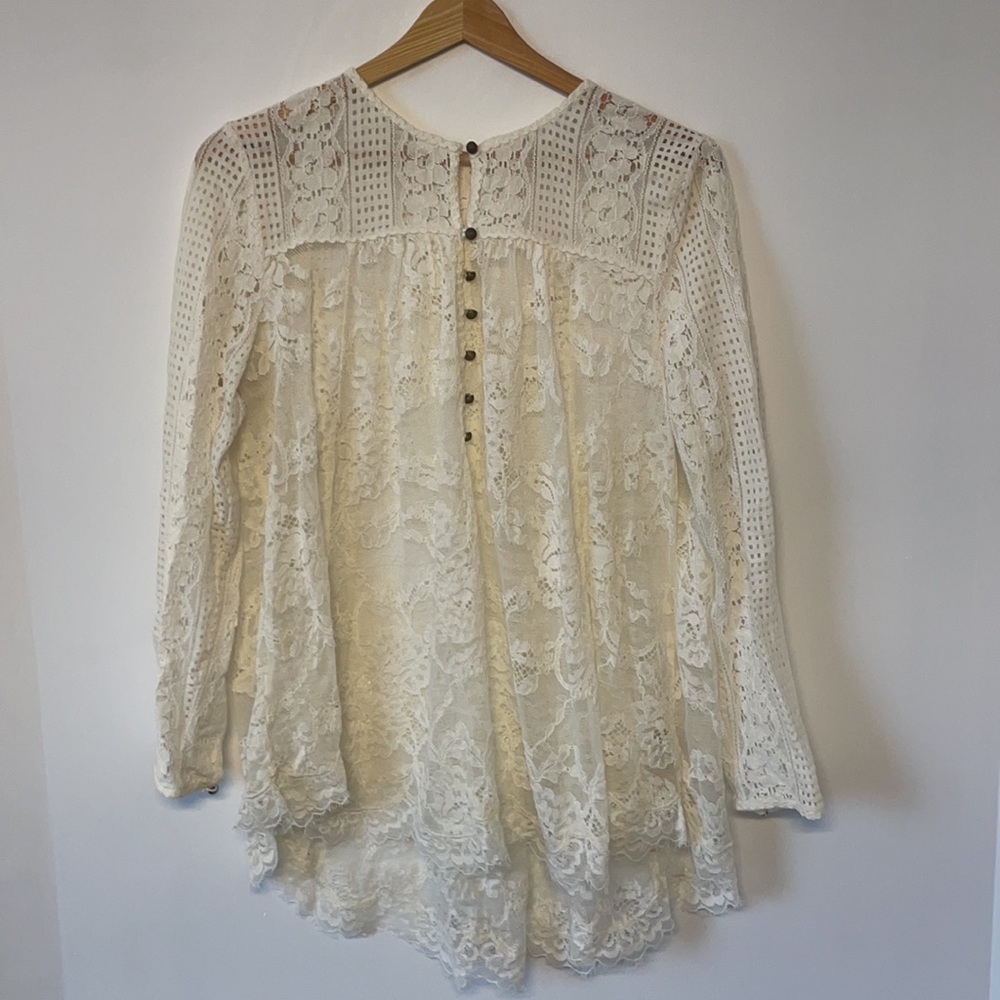 Floreat for Anthropologie white lace top